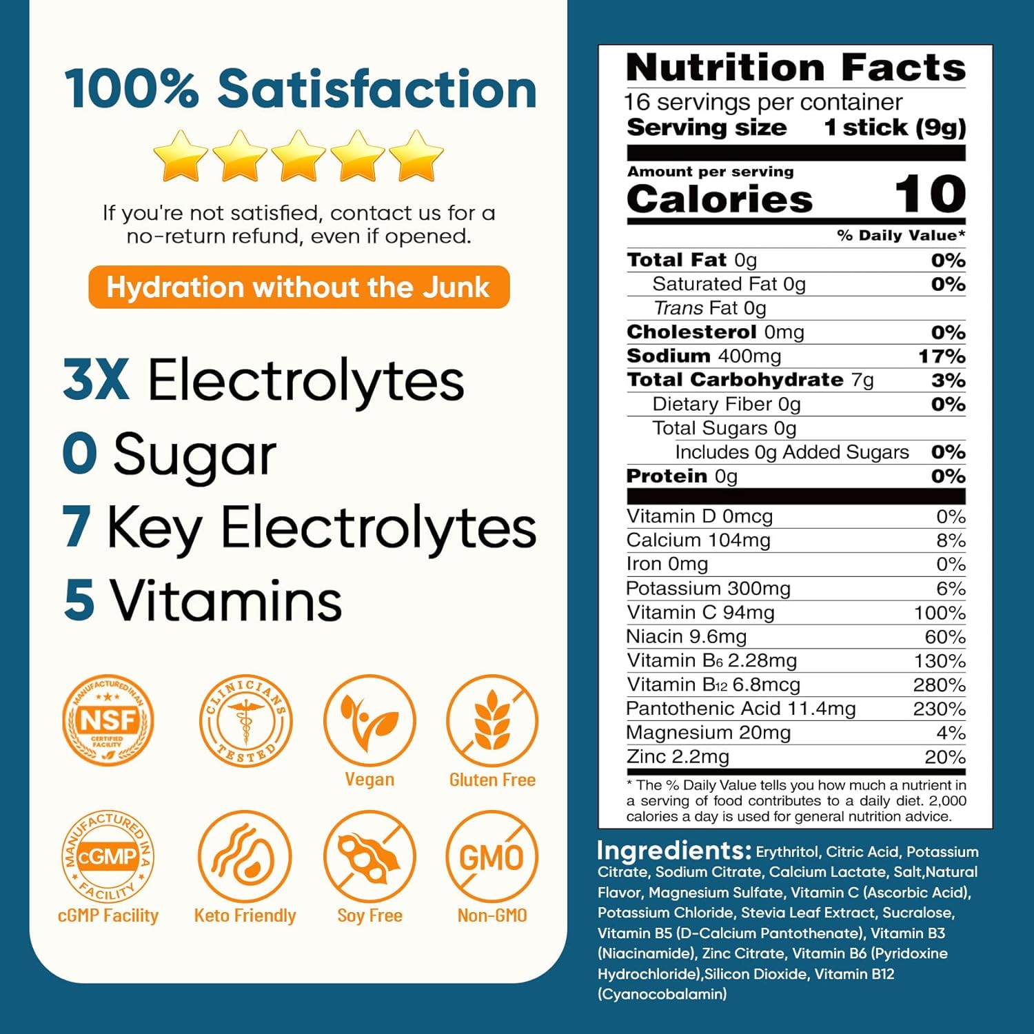 Venture Pal Electrolyte Drink Mix – Study & Workday Focus Companion, Single-Serve Packets for Consistent Midday Hydration