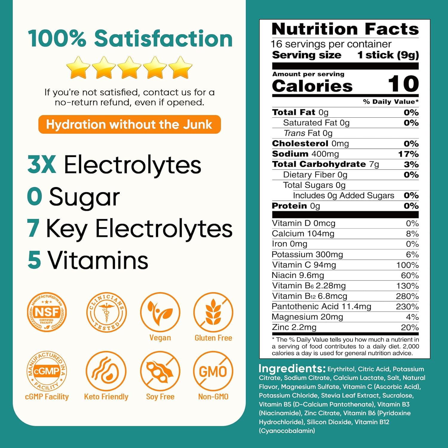 Venture Pal Electrolyte Stick Packs – Daily Wind-Down Hydration for Clean-Label Wellness Enthusiasts