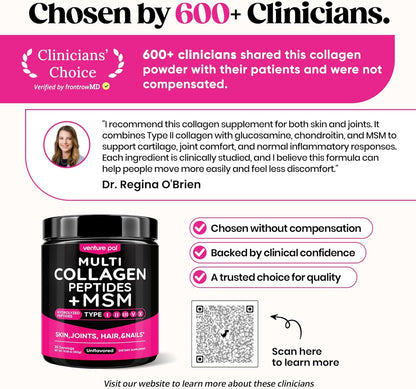 Venture Pal Multi Collagen Powder – Unflavored Collagen Peptides for Clutter-Free Wellness Routines