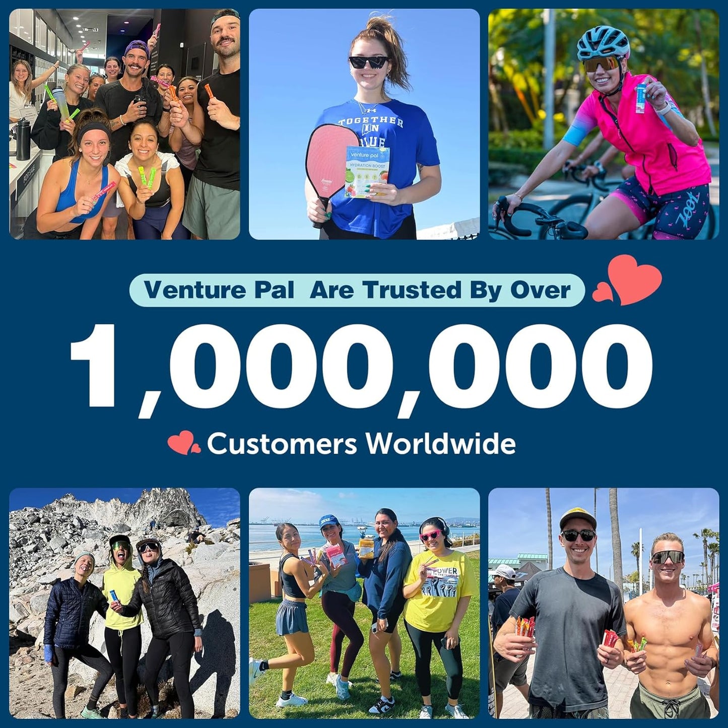 Venture Pal Single Serve Hydration Sticks – Travel Friendly Electrolytes for Airports, Cycling and Backpacking