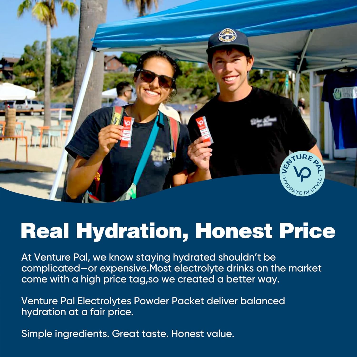 Venture Pal Single Serve Hydration Sticks – Travel Friendly Electrolytes for Airports, Cycling and Backpacking