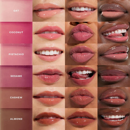 versatile applicator allows use as a bare-lip tint or as a glossy topper over other lip products