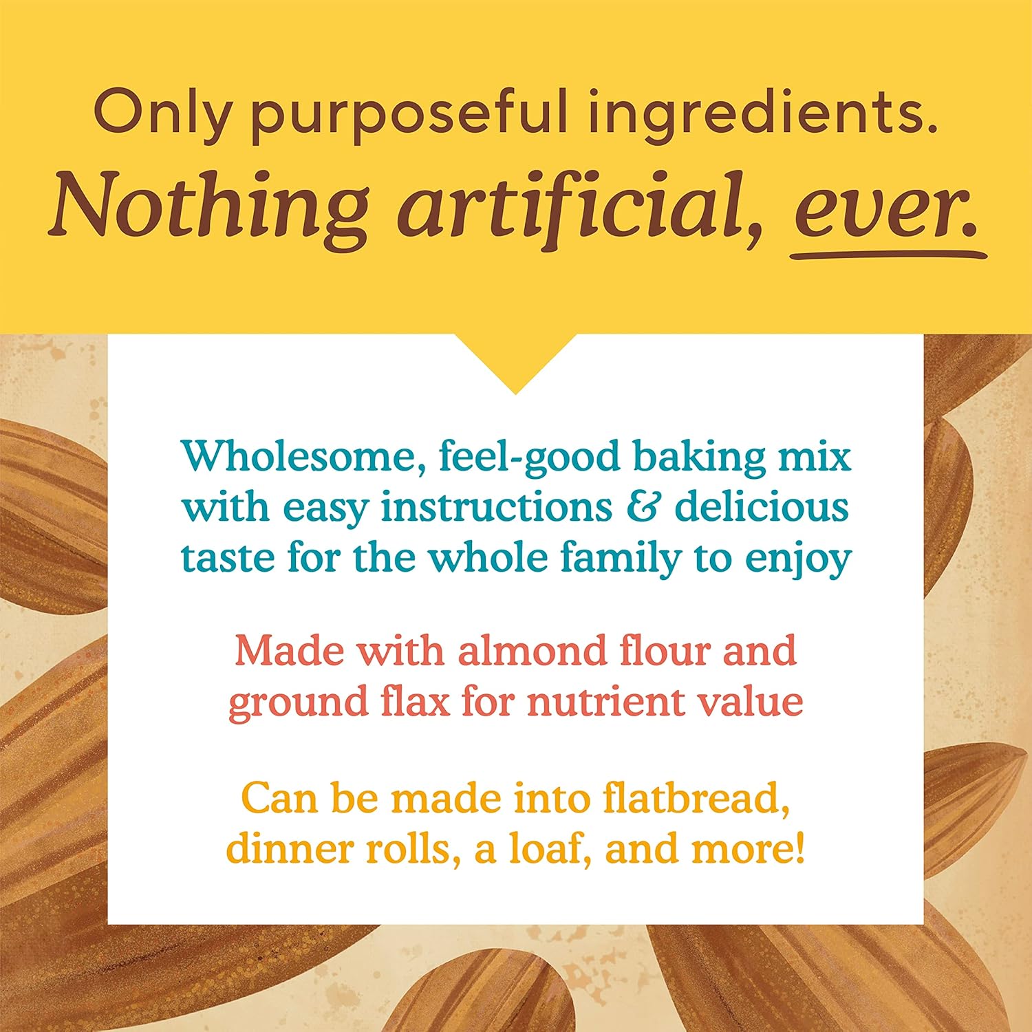 versatile preparation: loaf, rolls, or flatbread from one mix