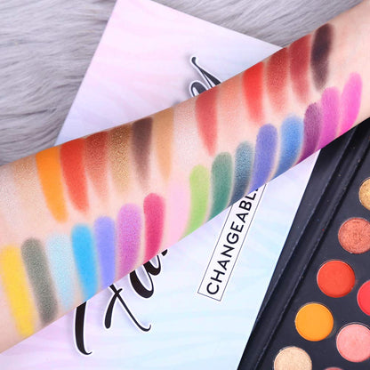 versatile shades usable on eyes, brows, and face contours
