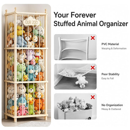 Vertical Stuffed Animal Organizer – Open-Air Plush Display for Cozy Bedroom Reading Corners and Decor