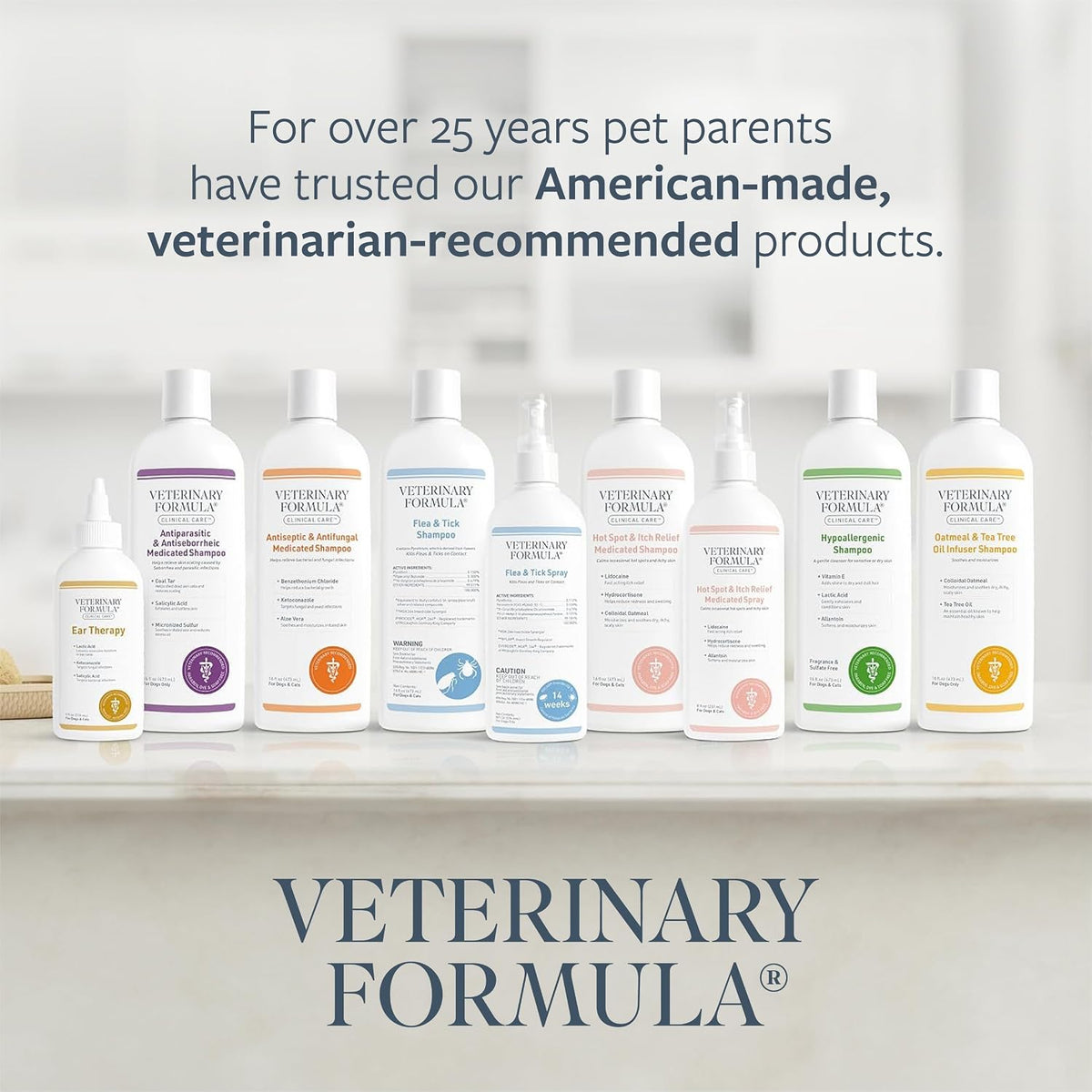 Veterinary Formula Flea and Tick Shampoo for Dogs and Cats, Practical Pet Parent Gift for Birthdays and Holidays