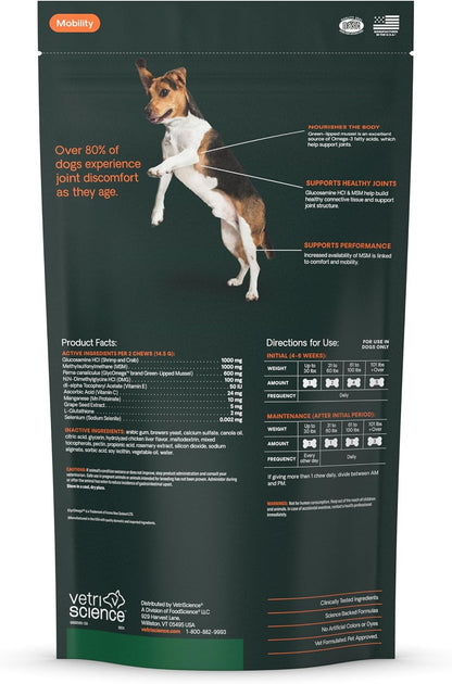 VetriScience Extra Strength Healthy Hip & Joint Chews – Travel-Friendly Joint Support for Working & Sporting Dogs