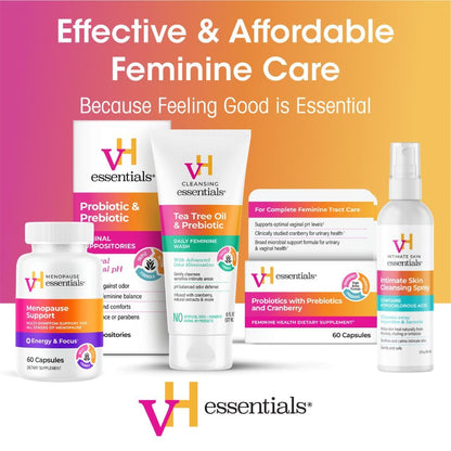 vH essentials Feminine Cleanser – Gynecologist-Developed pH Balance Wash Safe for Sensitive Users, Pack of 2