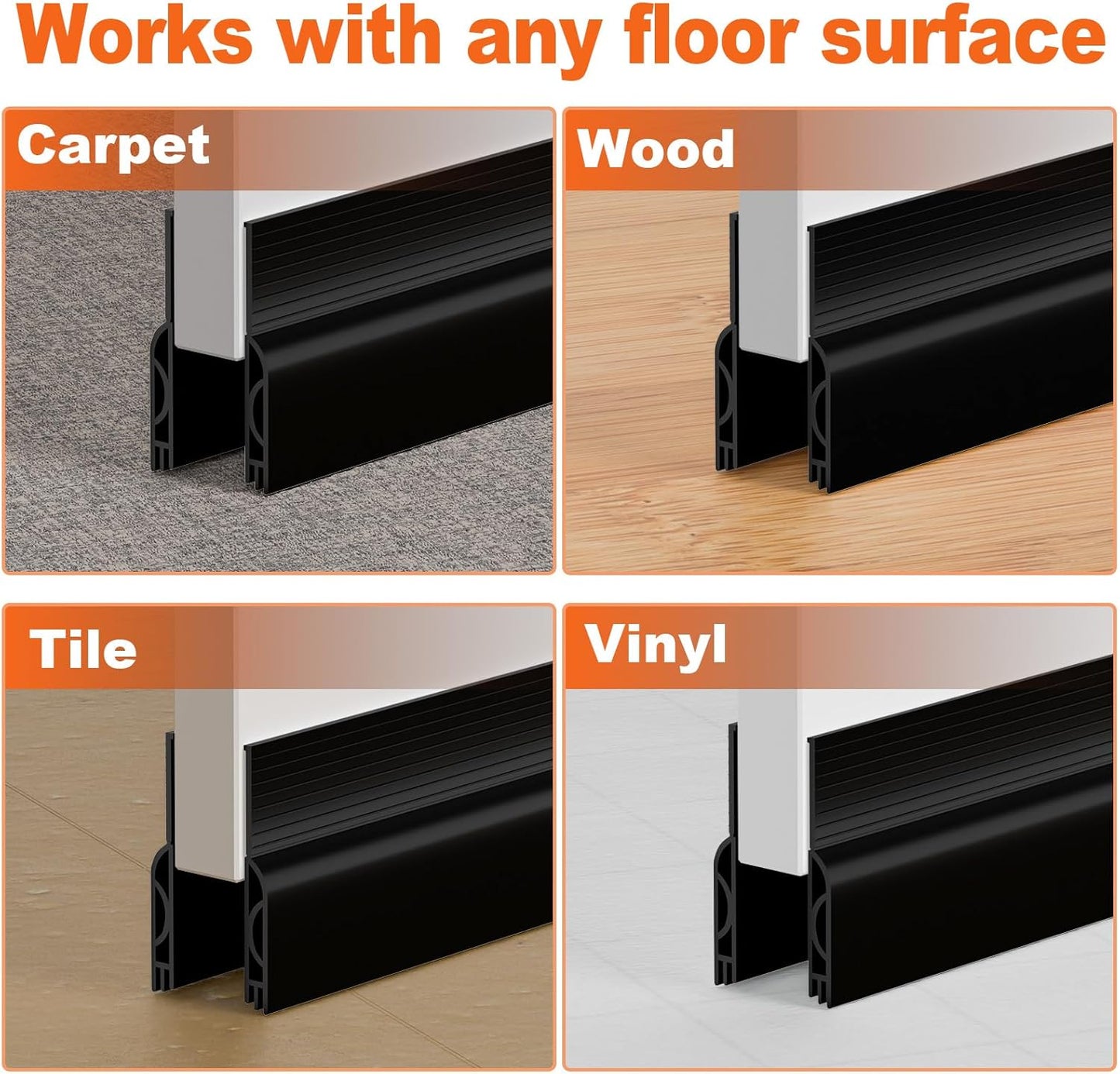 VibraGate Door Sweep for Bottom of Door – Quiet Nursery Doorway Comfort, Draft-Free Rest Environment