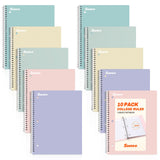 SUNEE Spiral Notebooks 5-Pack – Color-Coded College Ruled Notebooks for Office Meetings and Project Notes