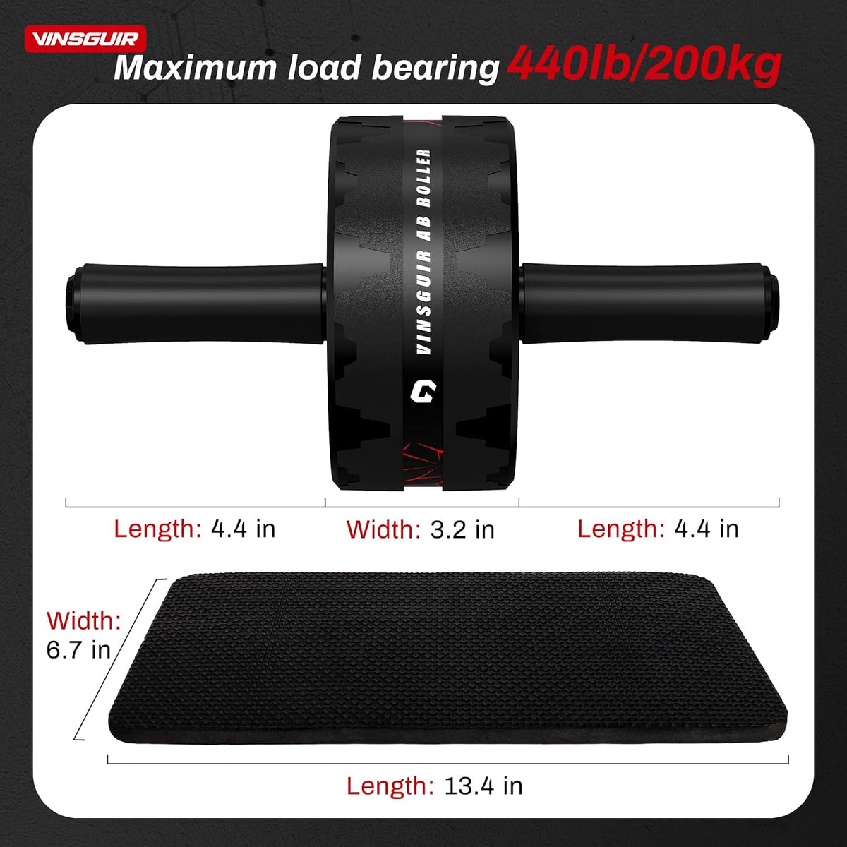 VINSGUIR Lightweight Ab Roller – Full-Body Outdoor Workout for Vacation Rentals and Trails