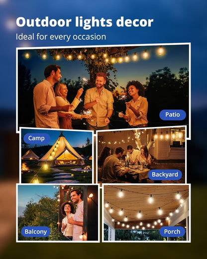 VIPAR Patio String Lights – Thoughtful Housewarming Gift with Vintage ST38 Edison Bulbs for New Homeowners