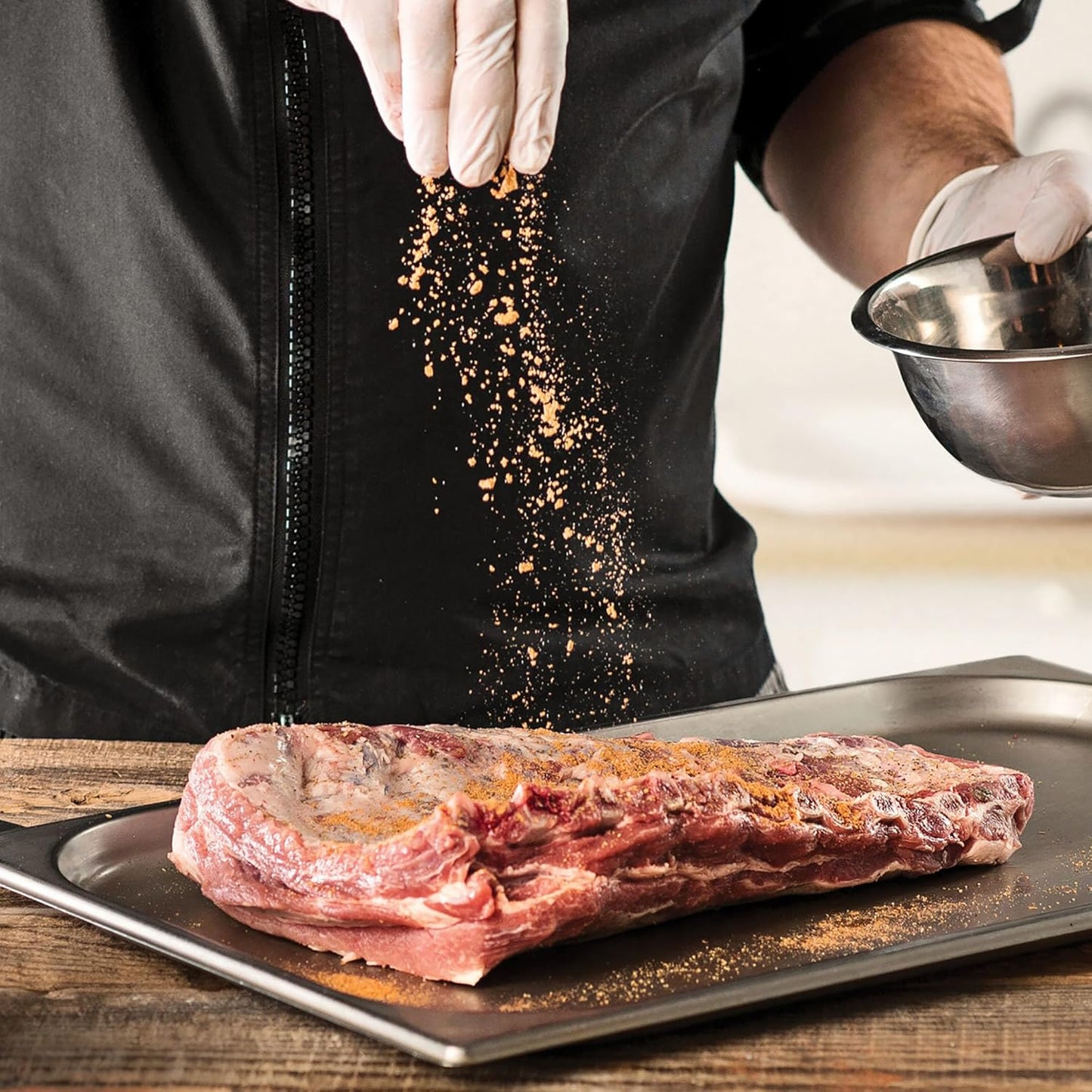 visible coarse-grind seasoning flakes for premium visual appeal
