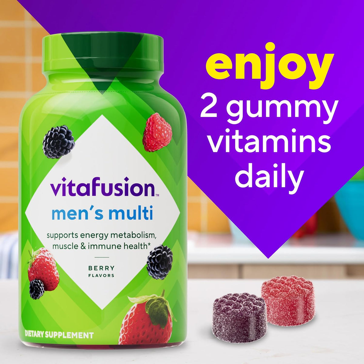 Vitafusion Men's Daily Gummy Multivitamin – Less-Is-More Approach to Comprehensive Men's Nutrition