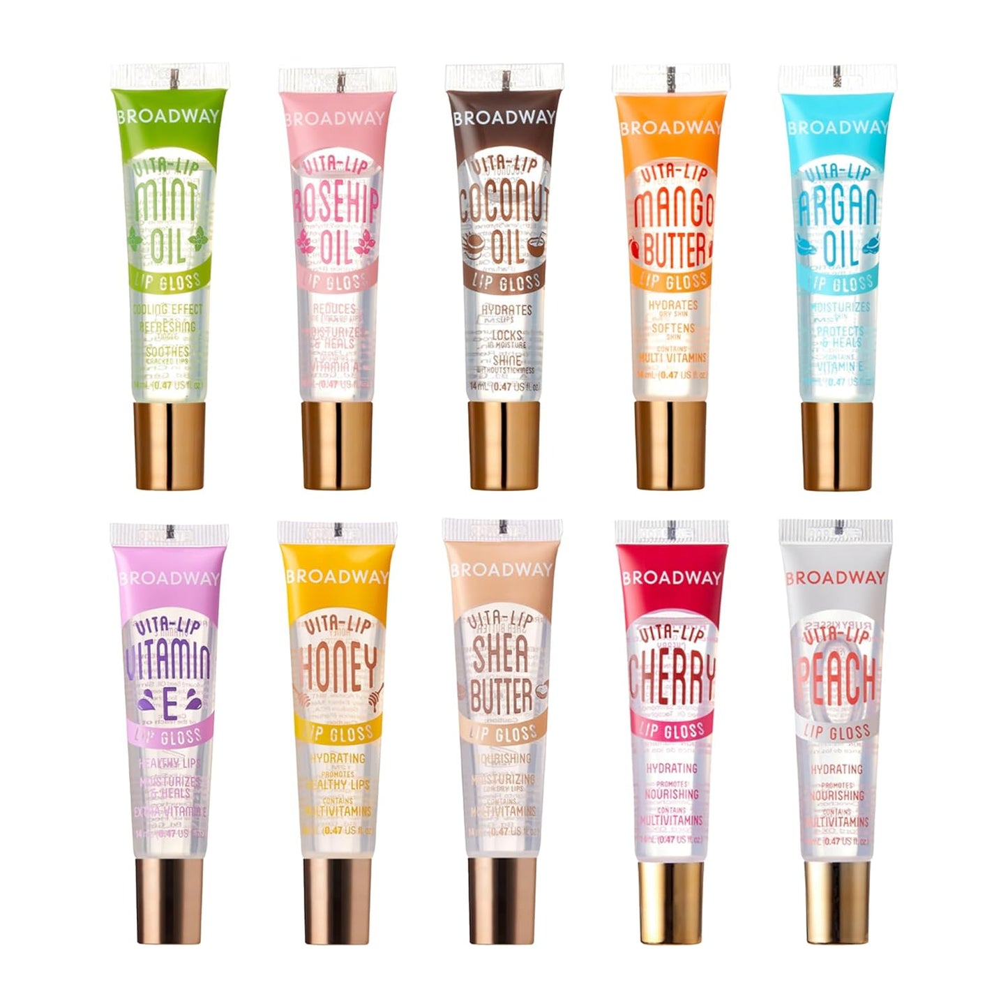 vitamin-enriched formula with rosehip, argan, shea, coconut, mango, honey, mint, cherry, and peach oils