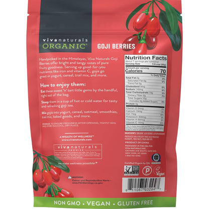 Viva Naturals Dried Wolfberries – Clean-Label Superfood for Minimalist Meal Prep and Capsule-Free Supplementing, 16 oz