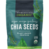Viva Naturals Organic Chia Seeds 1 lb – Plant-Based Omega-3 for Mindful Smoothie Rituals and Calm Morning Nutrition