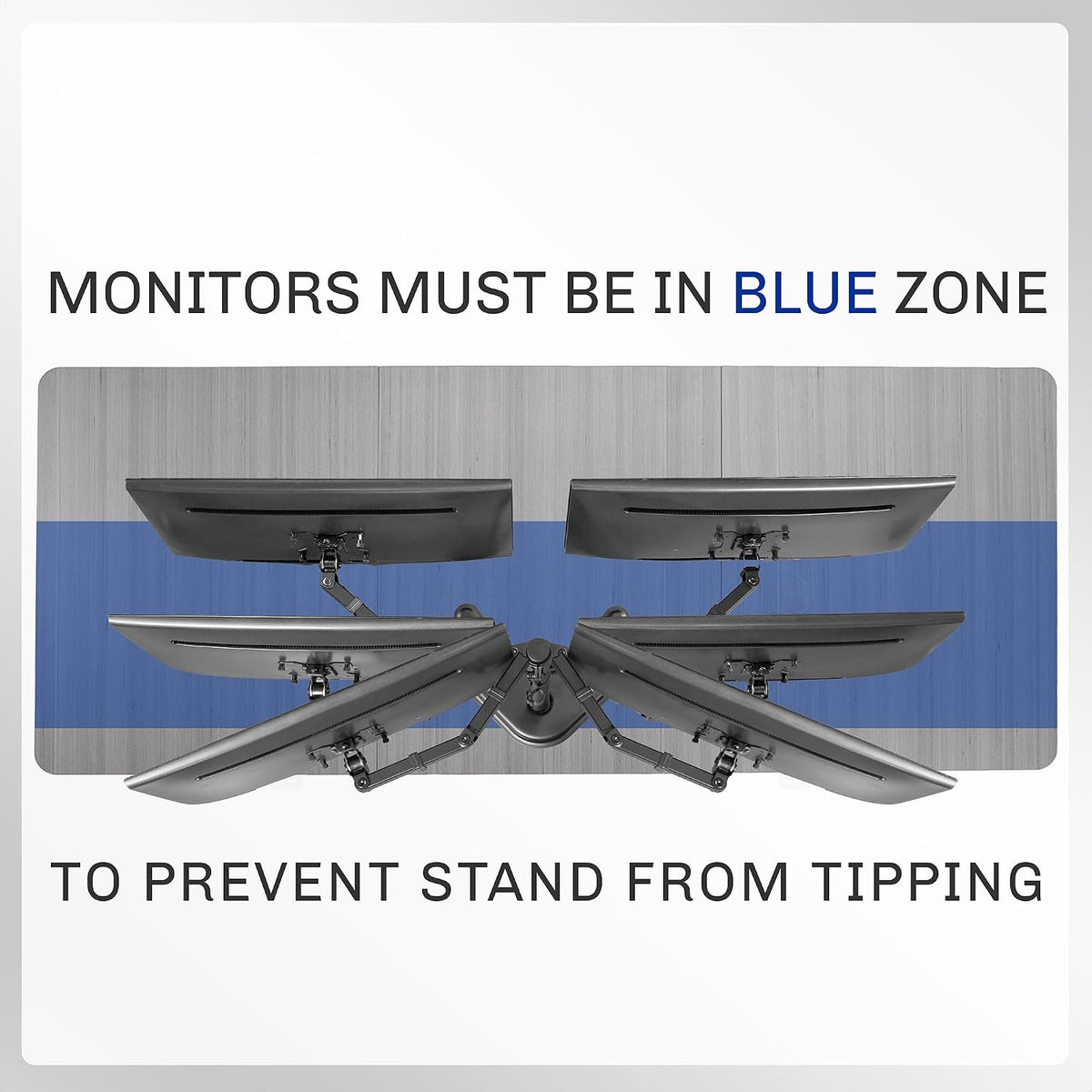 VIVO STAND-V002F Dual LED LCD Free-Standing Riser with Detachable Cable Clips for a Tidy Cable-Free Desk, Holds Two Monitors up to 27 Inch