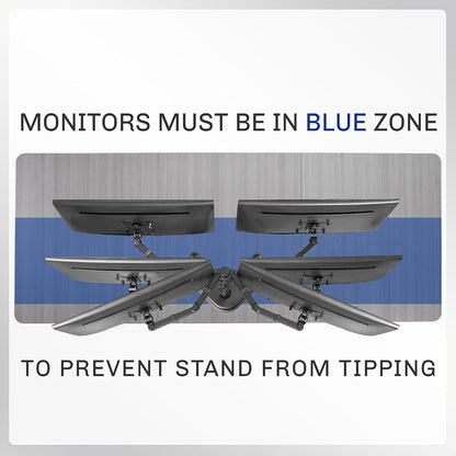 VIVO STAND-V002F Dual LED LCD Free-Standing Riser with Detachable Cable Clips for a Tidy Cable-Free Desk, Holds Two Monitors up to 27 Inch