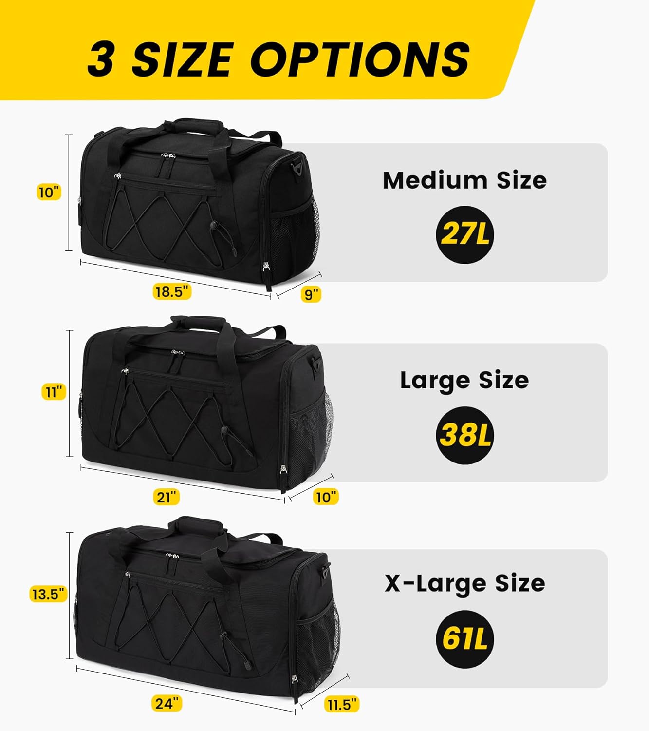 Vorspack Duffle Bag for Men - Minimalist One-Bag Solution for Gym, Office, and Overnight Stays
