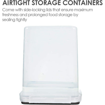 Vtopmart 5.2L Black Flour Sugar Storage Container Set of 4 with Measuring Cups and Labels – Streamlined Bulk Pantry System for Cooking Enthusiasts