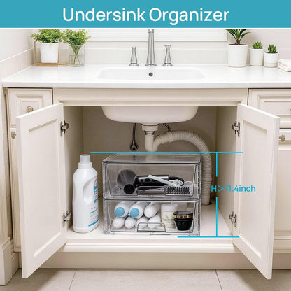 Vtopmart Clear Drawer Set — Restrained Home Office Organizer for Clean Desk and Document Storage