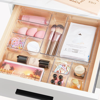 Vtopmart Clear Plastic Drawer Organizers – Productivity-Boosting Office and Study Station