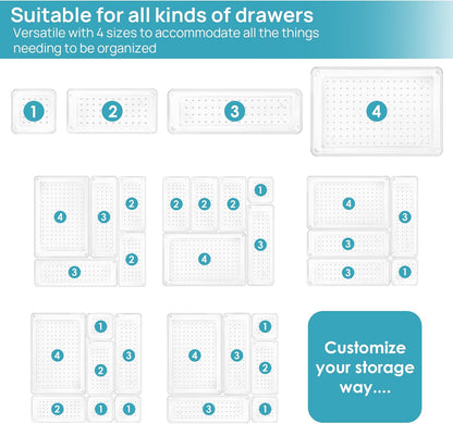 Vtopmart Clear Plastic Drawer Organizers – Productivity-Boosting Office and Study Station