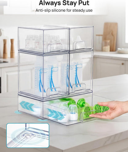 Vtopmart Transparent Drawer Organizer Set – Minimalist Storage for Capsules, Spices, and Small Apartments