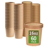 bloomoon Kraft Pint Containers with Lids – Eco-Friendly Cups for Clean Eating and Freezer Meal Plans