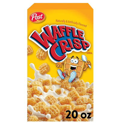 waffle-shaped square cereal pieces mimicking miniature waffles