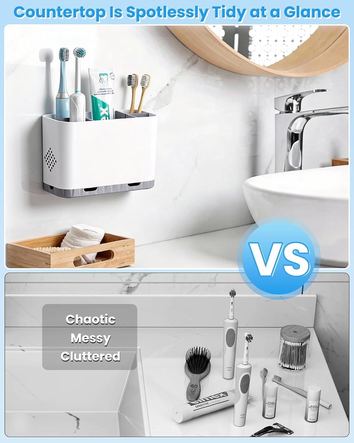 wall-mount or freestanding dual-use design in 6.3"l x 3.15"w x 4.48"h footprint