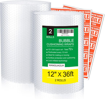 wanguagua Recycled Cushioning Wrap 12 in x 72 ft – Less-Is-More Shipping Supply for Small Business, Flat Backed Sheets