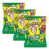 WARHEADS Extreme Sour Hard Candy - Kids Lunchbox Sour Candy Assortment - 3 Pack of 2 oz Bags