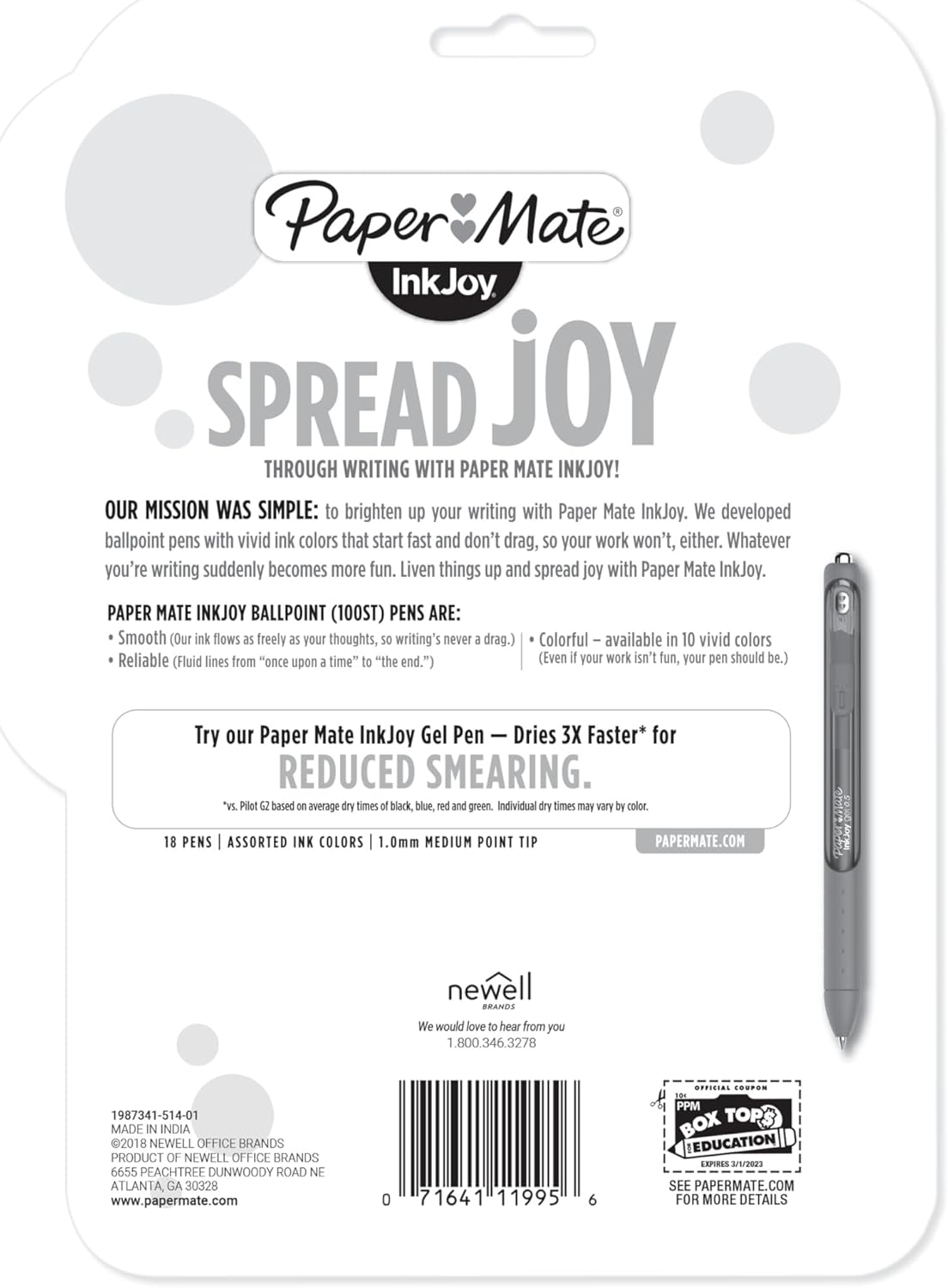 water-based ink with ambidextrous hand orientation