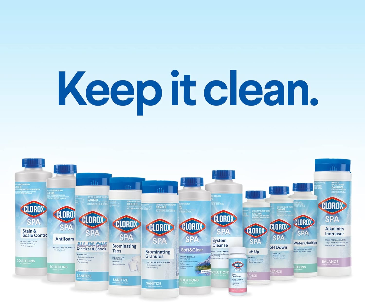 water-clarifying action for visibly clear spa water