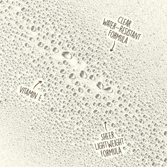 water-resistant formula lasting up to 80 minutes of swimming or sweating