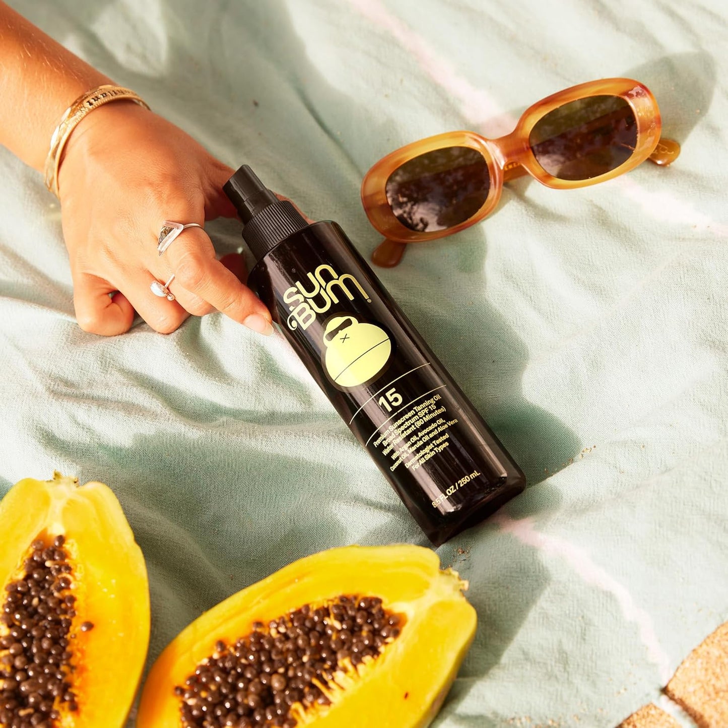 water-resistant formula suitable for swimming and active beach use