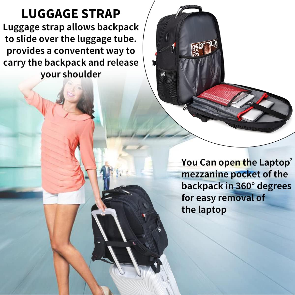 water-resistant heavy-duty polyester outer shell with side elastic net pockets for water bottles and umbrellas