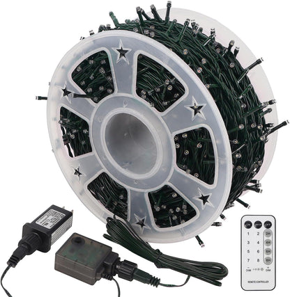 WATERGLIDE 1000 LED String Lights 328ft – Child-Safe Nursery & Playroom Decor with Timer & Remote