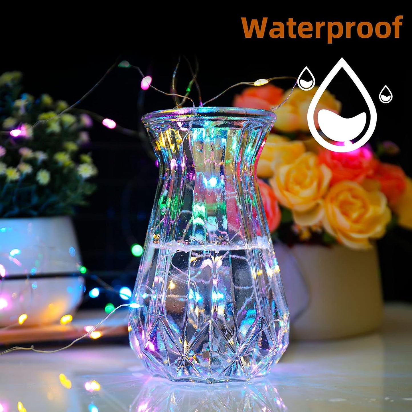 waterproof flexible silver wire (battery pack excluded from waterproofing)