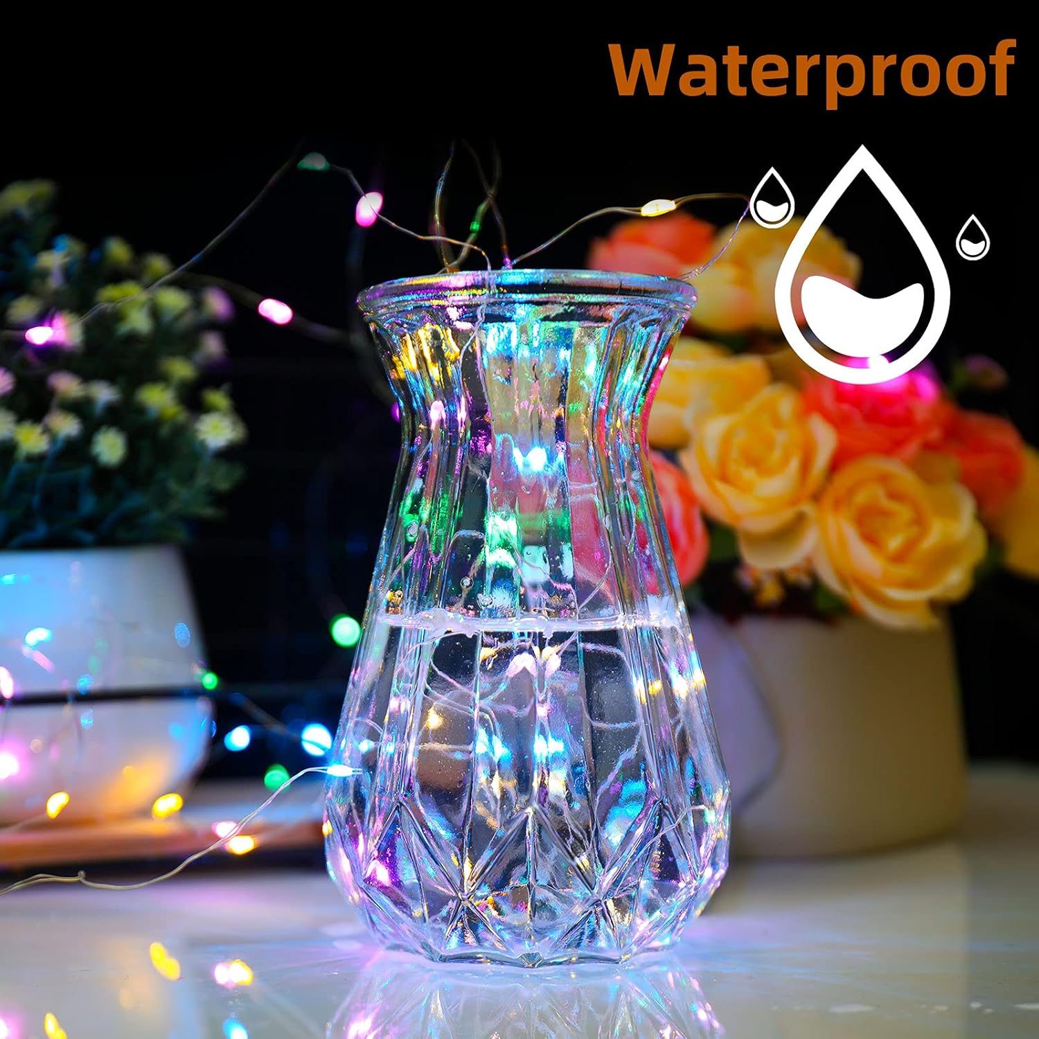 waterproof flexible silver wire (battery pack excluded from waterproofing)