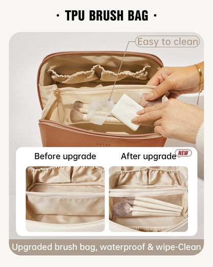 waterproof tpu brush compartment to separate and protect makeup brushes