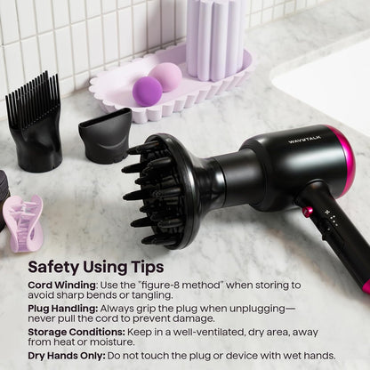 Wavytalk Blown Away Ionic Hair Dryer – Child-Safe Low-EMF Blow Dryer for Nursery-Adjacent and Family Bathrooms