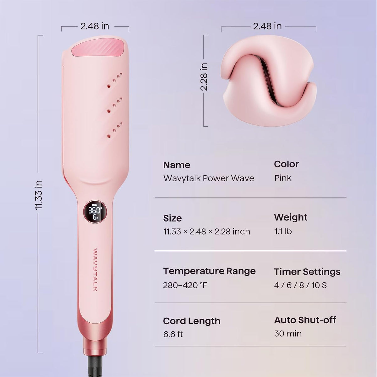 Wavytalk Power Wave Hair Crimper – Graduation Gift Idea for Trendy Teens and College Girls, Lightweight Hair Waver