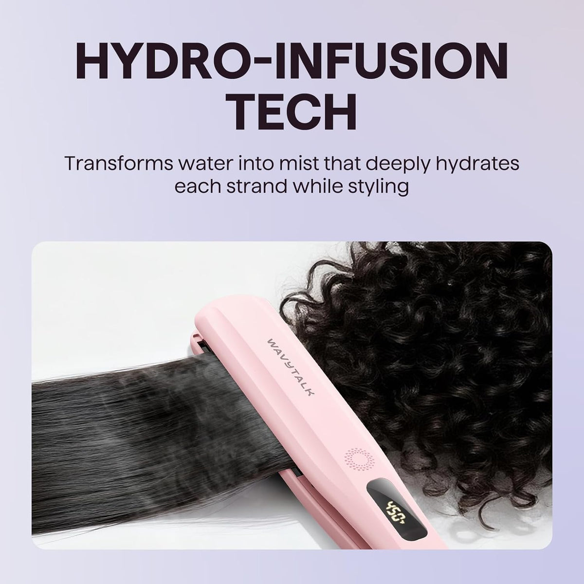 Wavytalk Steam Sesh Straightener 1.38 Inch Plates - Mindful Styling Companion for Wind-Down Vanity Routines