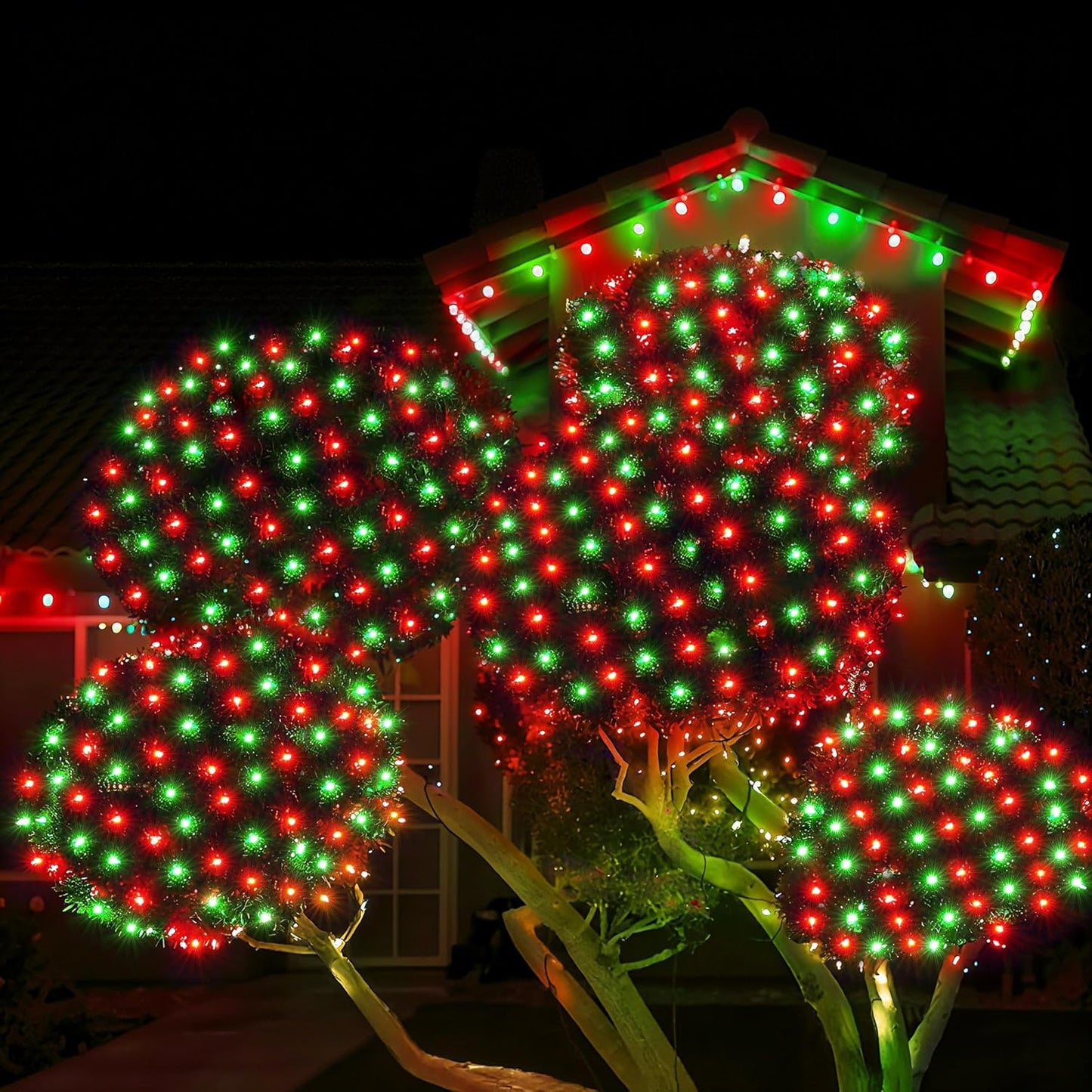 WBao Christmas Net Lights – IP44 Waterproof Bush Lights for Open-Air Outdoor Dining and Lawns