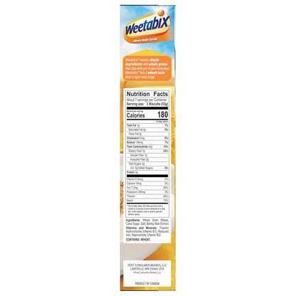 Weetabix Whole Grain Cereal – Quick Weekday Breakfast for Home Office Mornings, 14 oz Box