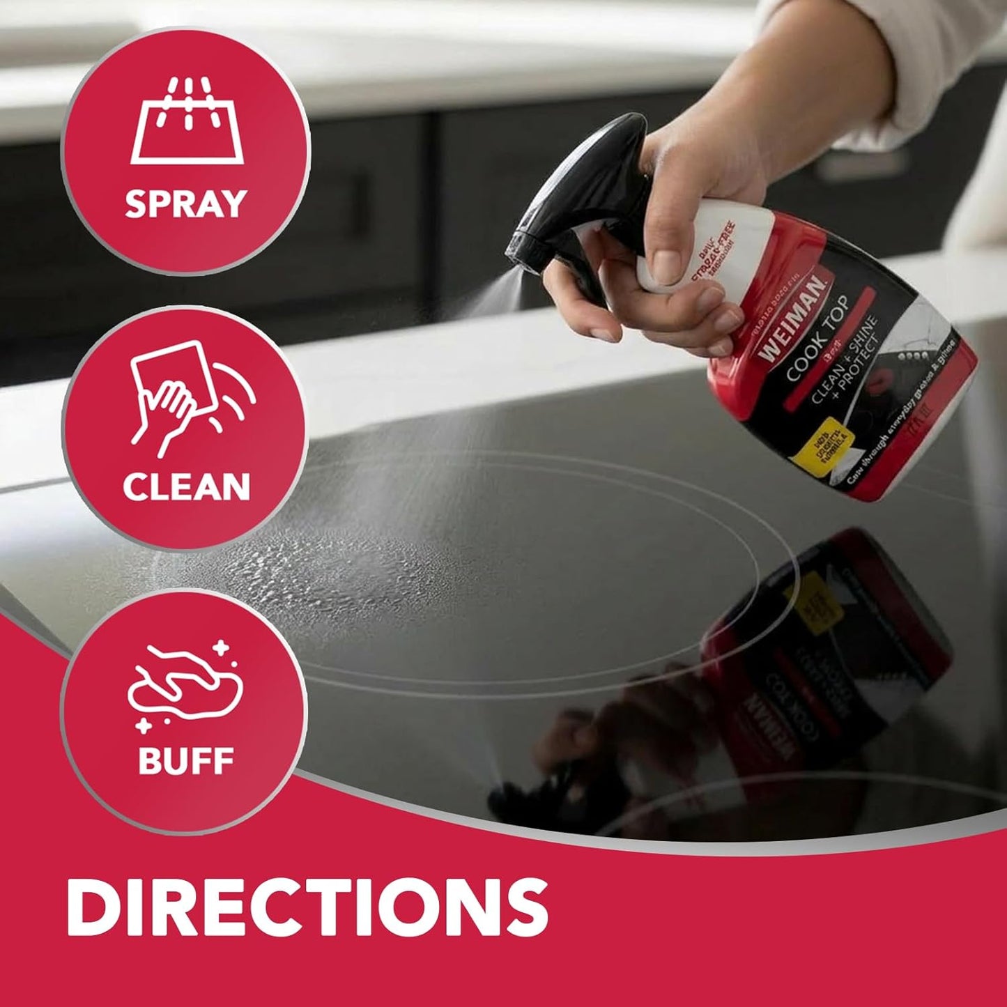 Weiman 22 oz Glass Cooktop Cleaner, Award-Winning Formula – Practical Holiday Gift for the Hostess Who Loves a Pristine Kitchen