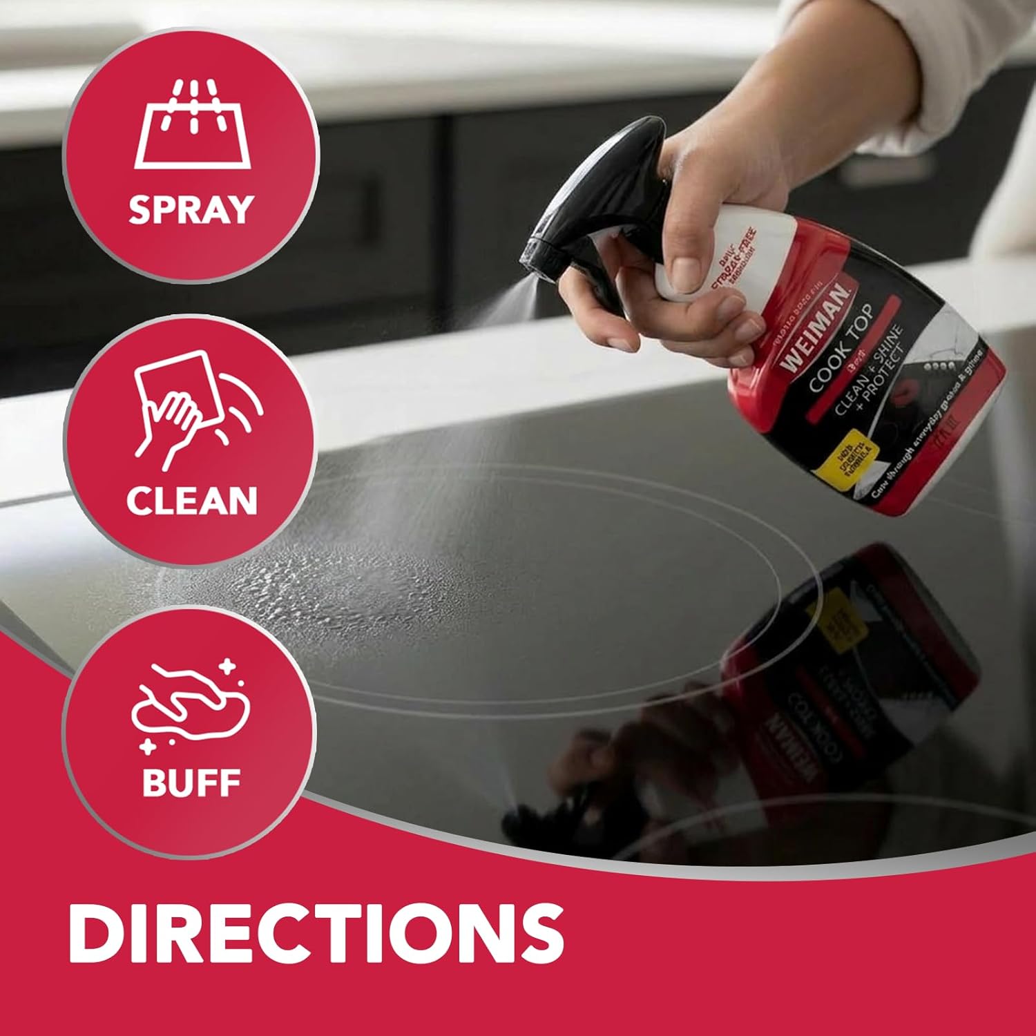 Weiman 22 oz Glass Cooktop Cleaner, Award-Winning Formula – Practical Holiday Gift for the Hostess Who Loves a Pristine Kitchen